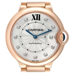 Cartier Ballon Bleu 36 Rose Gold Diamond Ladies Watch WE902026