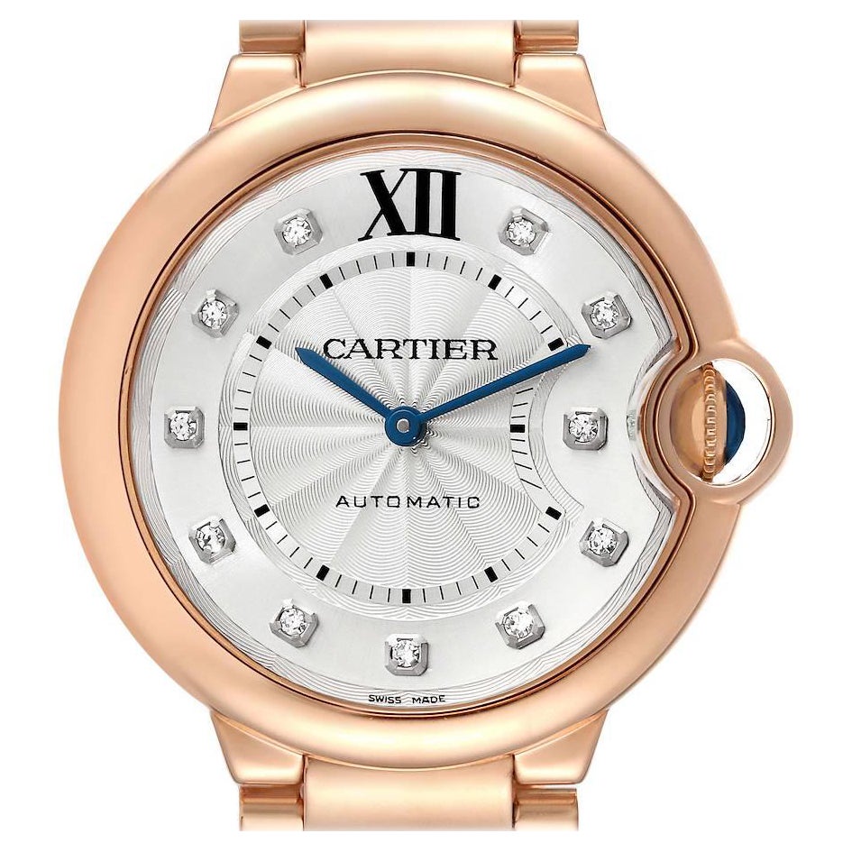 Cartier Ballon Bleu 36 Rose Gold Diamond Ladies Watch WE902026