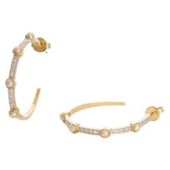 Moi Chicago Perlen-Gold- und Diamant-Ohrringe