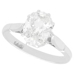 Antique 1.42 Carat Diamond and 18k White Gold Solitaire Ring