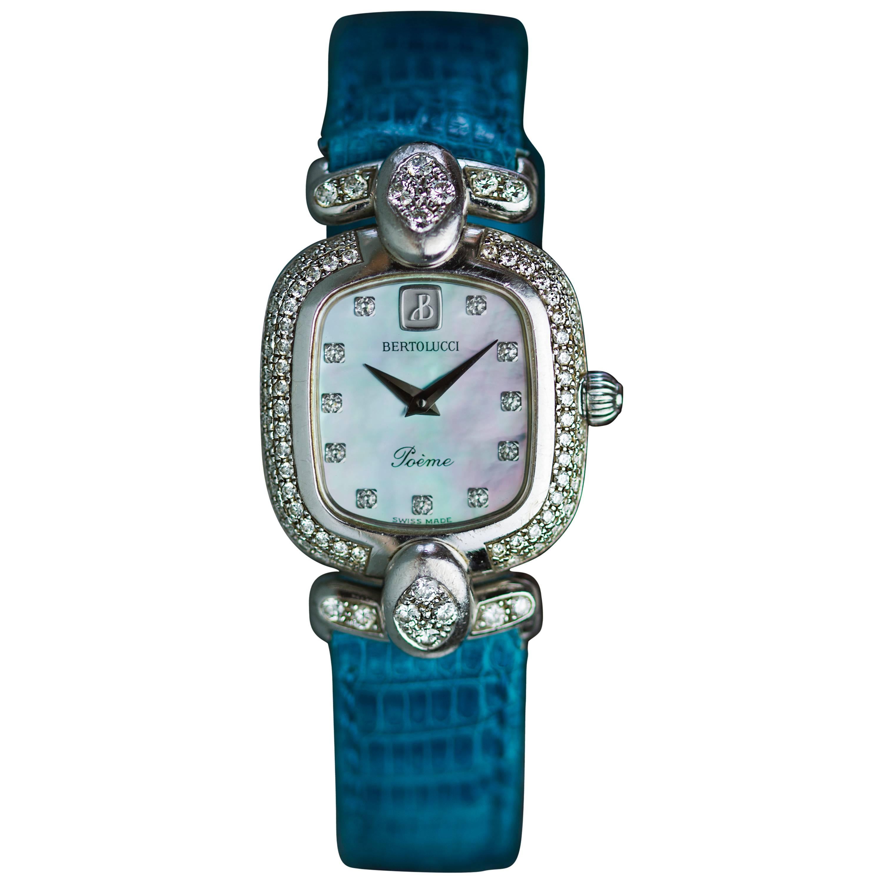 Bertolucci Ladies White Gold Diamond Limited Edition Poeme Quartz Wristwatch