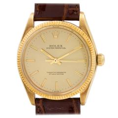 Vintage Rolex Yellow Gold Oyster Perpetual Chronometer Wristwatch Ref 1005 1977