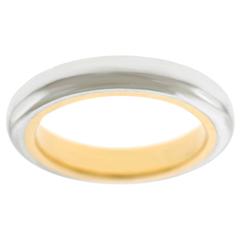 1990s Tiffany & Co. Modernist Two Color Gold Band 10
