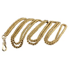 Antike viktorianische 14K Gelbgold aufwändige Gliederkette Halskette - 32 Zoll