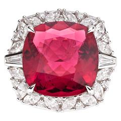 9.38 Carat Rubellite Tourmaline Gold Ring 10