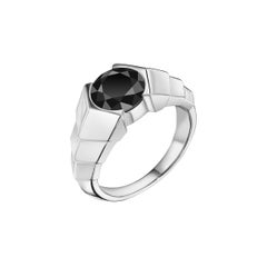 VL Cepher Black Diamond 18k White Gold Arris Large Ring