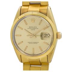 Vintage Rolex Gold Shell Oyster Perpetual Date Automatic Wristwatch circa 1979