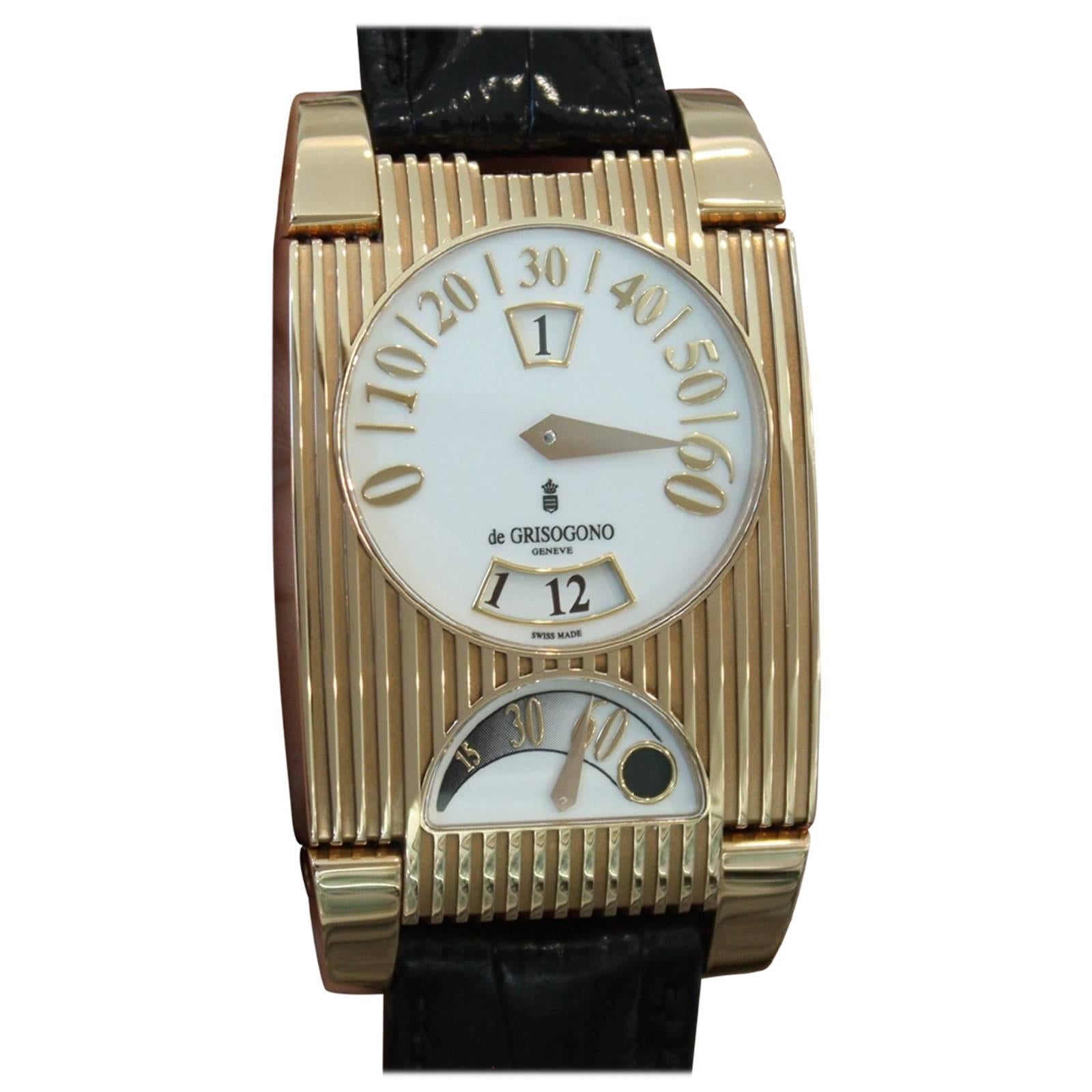 De Grisogono Rose Gold FG ONE N05 GMT Jump Hour Automatic Wristwatch