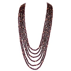 Garnets, Multi-Strands Necklace.