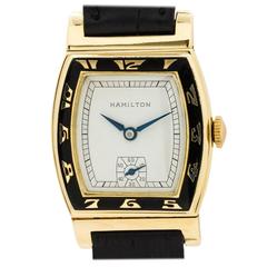 Antique Hamilton Yellow Gold Art Deco Coronado Wristwatch