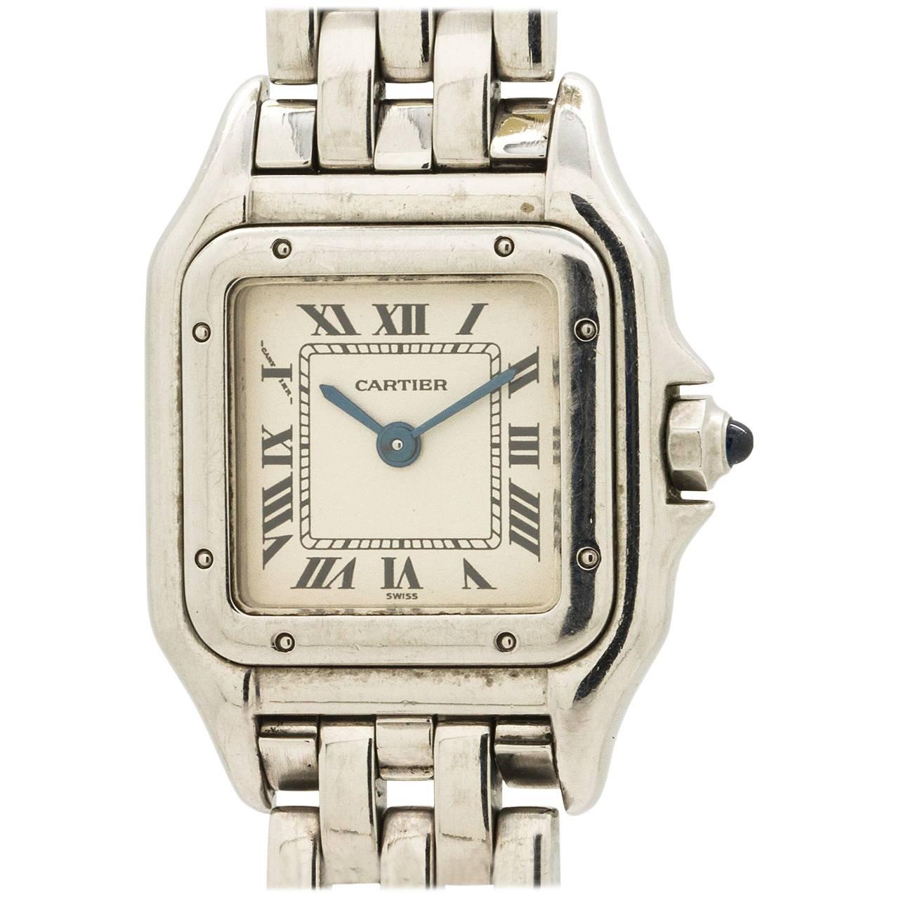 Cartier Ladies Stainless Steel Panthere Quartz Wristwatch 