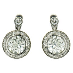 Pendientes de gota de oro con diamantes de 2,50 quilates