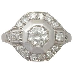 1940s Art Deco Diamond and Platinum Cocktail Ring