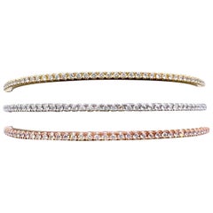 18k Rose, Yellow Gold Diamond Bangles (White Gold Currently Unavailable)