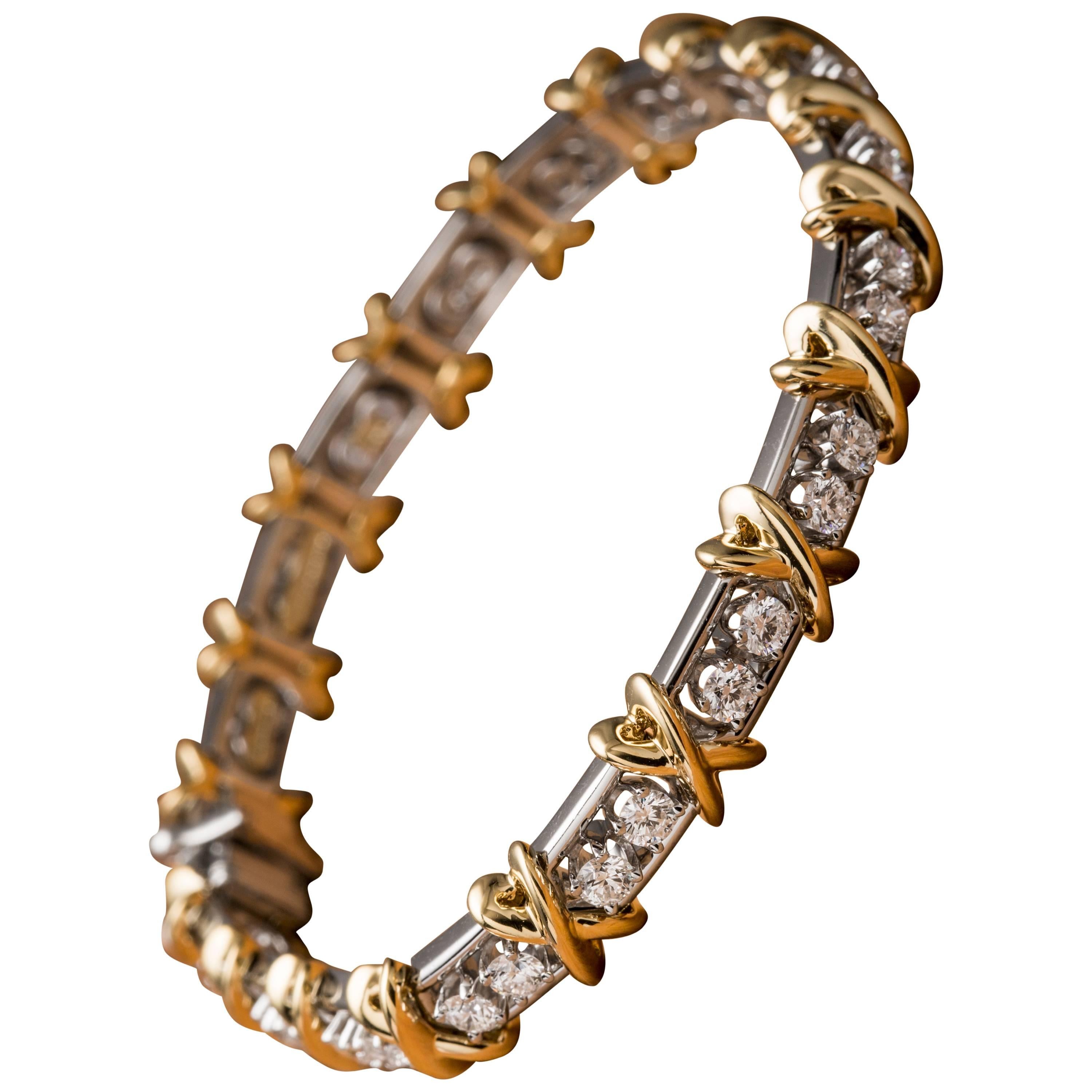 Tiffany Signature X Diamond Bracelet 