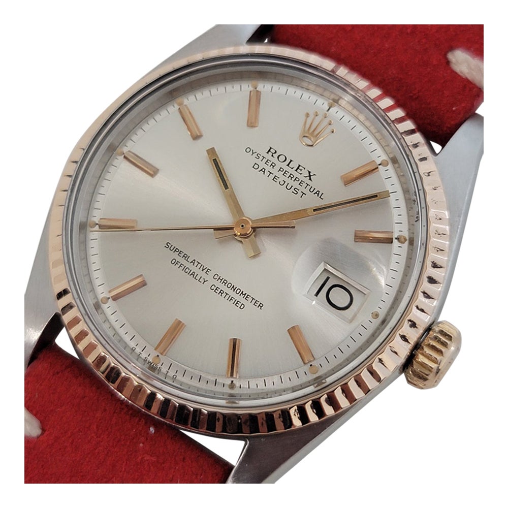 Mens Rolex Oyster Datejust 1601 18k SS Automatic 1960s Swiss Vintage RJC159 For Sale