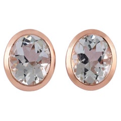 Pendientes de aguamarina de 2,81 quilates en oro rosa de 18 quilates