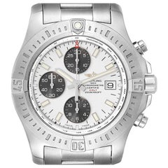 Used Breitling Colt Automatic Chronograph White Dial Watch A13388 Box Card