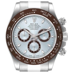 Rolex Daytona Ice Blue Dial Platinum Chronograph Mens Watch 116506 Box Card