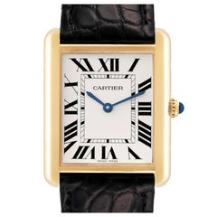 Cartier Tank Solo Large Yellow Gold Steel Mens Watch W5200004