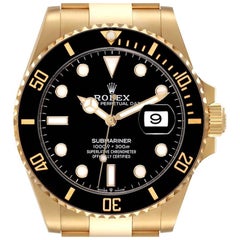 Rolex Submariner 18k Yellow Gold Black Dial Bezel Mens Watch 126618 Box Card