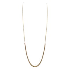 1.65 Carat Mini Diamond Necklace Chain 14 Karat Yellow Gold 18''