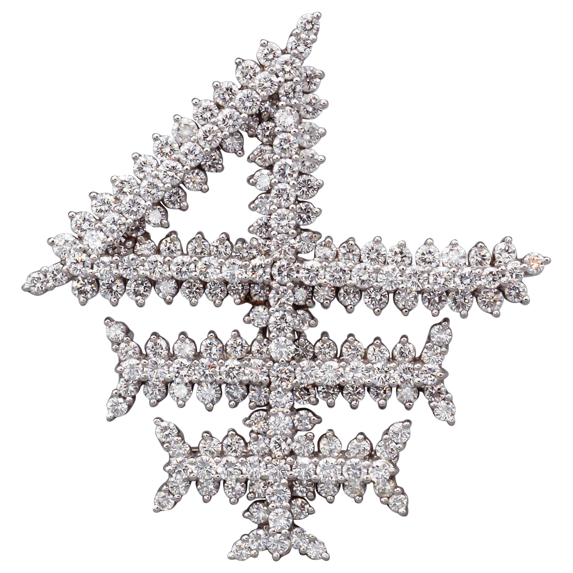 Tiffany & Co. Diamond Platinum Columbia Business School Logo Brooch For Sale