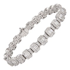 Alexander Beverly Hills 7.93ct Diamond Illusion Set Bracelet 18k White Gold