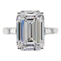 Bague à diamant de 3 carats, taille émeraude, certifiée GIA et d'une pureté irréprochable