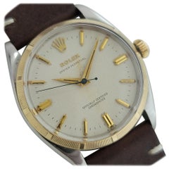Mens Rolex Oyster Perpetual 6565 14k SS Automatic 1950s Vintage Swiss RJC149