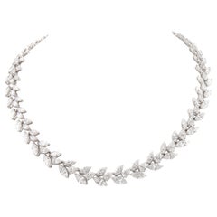 Alexander 45.35ct Marques & Pear Cut Diamond Necklace 18k White Gold