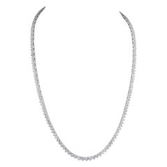 Ravishing 14k White Gold Necklace w/ 8.36 ct Natural Diamonds IGI Certificate