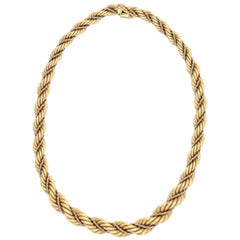 Graduated Two-Color Gold Rope Chain