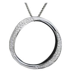 Antonini Diamond Gold Circle or Initial "O" Pendant Necklace