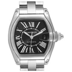 Cartier Roadster Large Black Dial Steel Mens Watch W62041V3