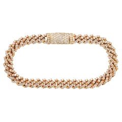 5 Carat Round Brilliant Diamond Cuban Link Chain Bracelet Certified