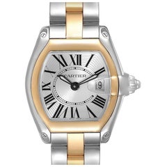 Cartier Roadster Small Steel Yellow Gold Silver Dial Ladies Watch W62026Y4