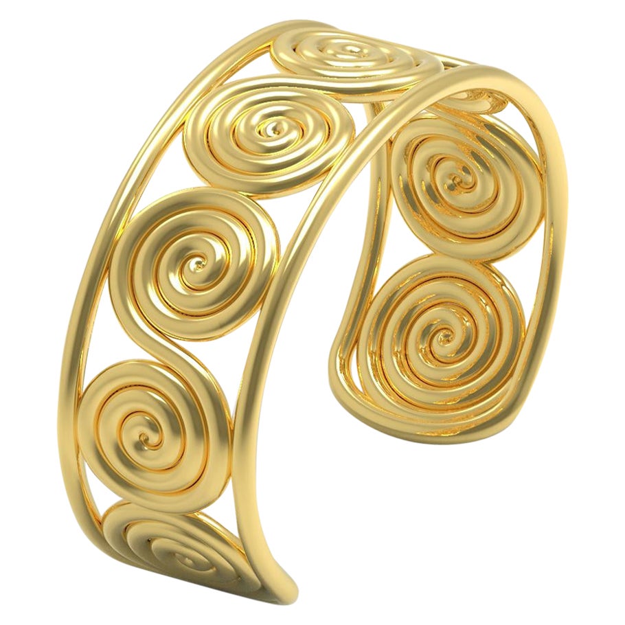 22 Karat Gold Spiral Cuff Bracelet 