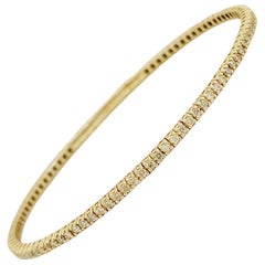 1.35 Carat Flexible Bangle Yellow Gold 14 Karat Bracelet