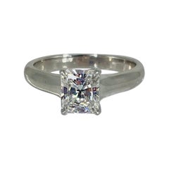 Tiffany & Co. .90 carat Radiant Cut Diamond Platinum Solitaire Engagement Ring