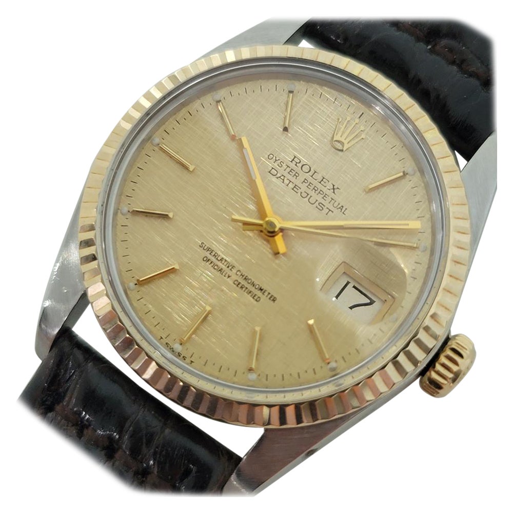 Mens Rolex Oyster Datejust Ref 16013 18k SS Automatic Swiss 1980s RJC176 For Sale