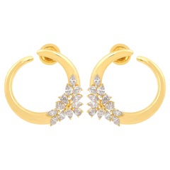 1.6 Carat SI/HI Marquise Pear Diamond Hoop Earrings 18 Karat Yellow Gold Jewelry