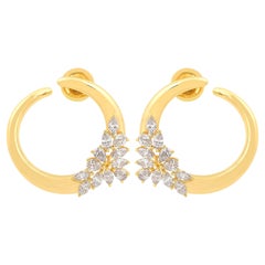 1.6 Carat SI/HI Marquise Pear Diamond Hoop Earrings 18 Karat Yellow Gold Jewelry