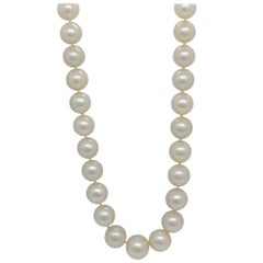White South Sea Pearl & Diamond Necklace in 18K White Gold