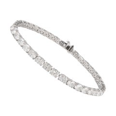 Alexander Bracelet tennis en or blanc 18 carats avec diamants ovales de 8,82 carats de part et d'autre