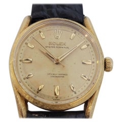 Mens Rolex Oyster Perpetual 6550 33mm 18k Solid Gold 1960s Automatic RJC203