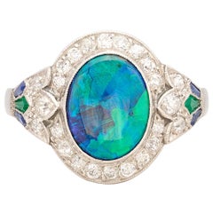Black Opal, Diamond & Gem-Set Ring