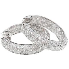 LTJ Diamond White Gold Hoop Earrings