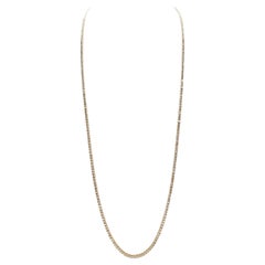 4,60 Karat Diamant leicht abgestufte Tennis-Halskette 14 Karat Gelbgold 18''