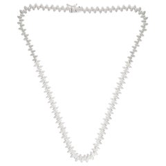 Collier en or blanc 14 carats avec diamants taille marquise de 10,20 carats, fabrication artisanale